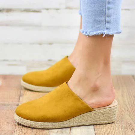 Mule Espadrille Wedges PU Closed Toe Women Sandals | Women Shoes | Justfashionnow Mule 