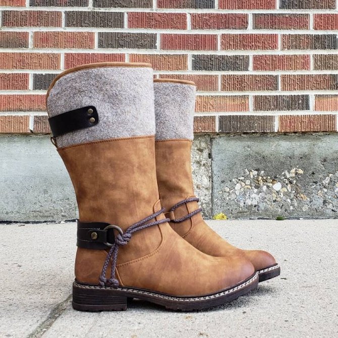 Comfy Low Heel Mid-calf Boots | justfashionnow
