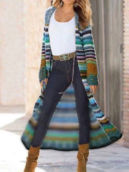 multicolor tribal long sleeve sweater