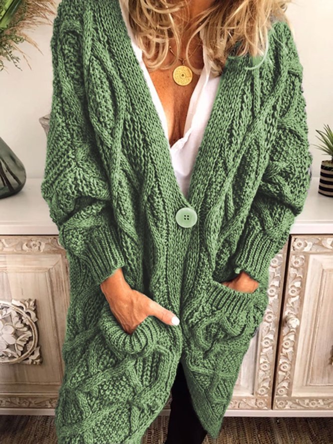 Detailed Long-sleeve Knitted Cardigan