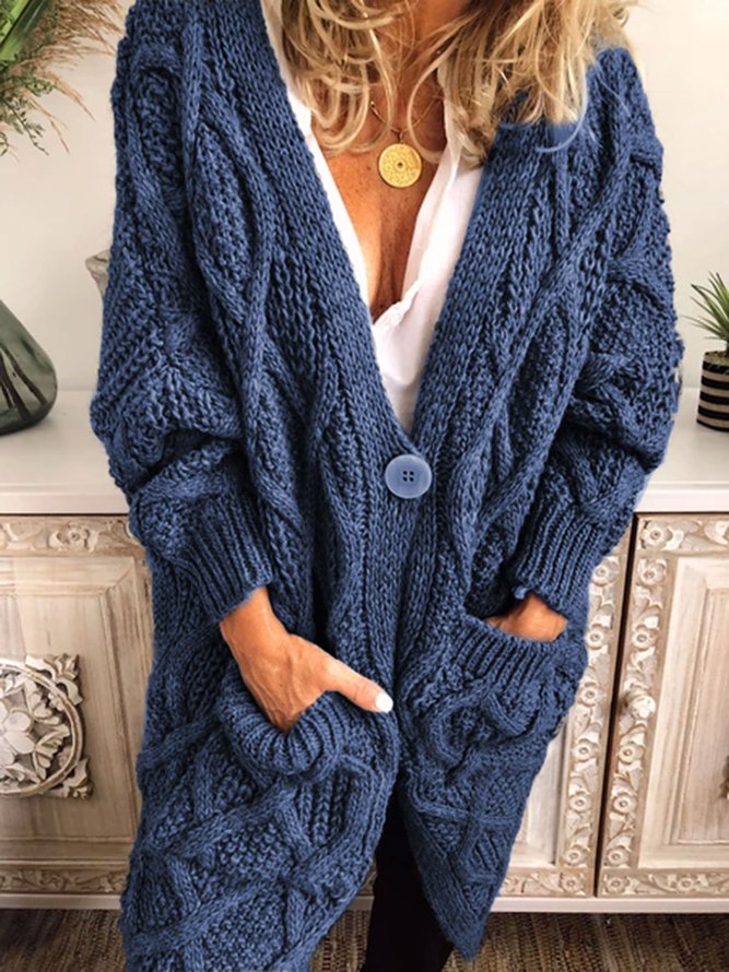 Detailed Long-sleeve Knitted Cardigan