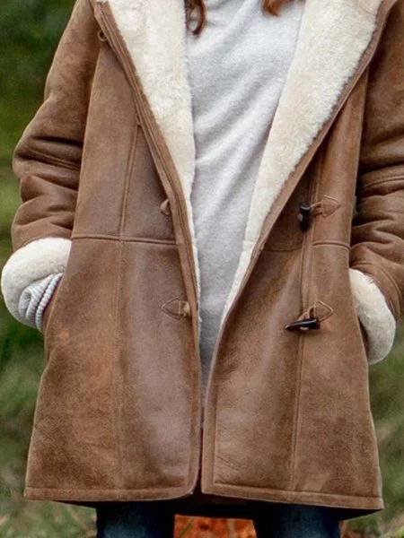 Cotton-Blend Hoodie Casual Coats
