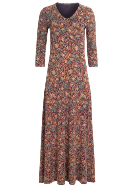 Red Casual Floral Cotton Dress