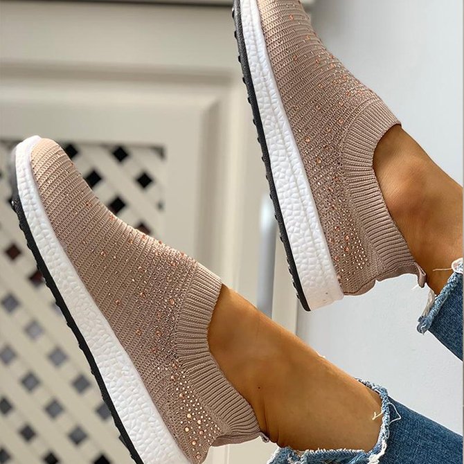 black mesh slip on trainers