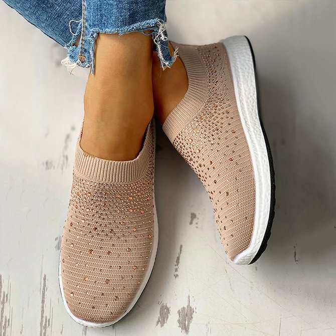 black mesh slip on trainers