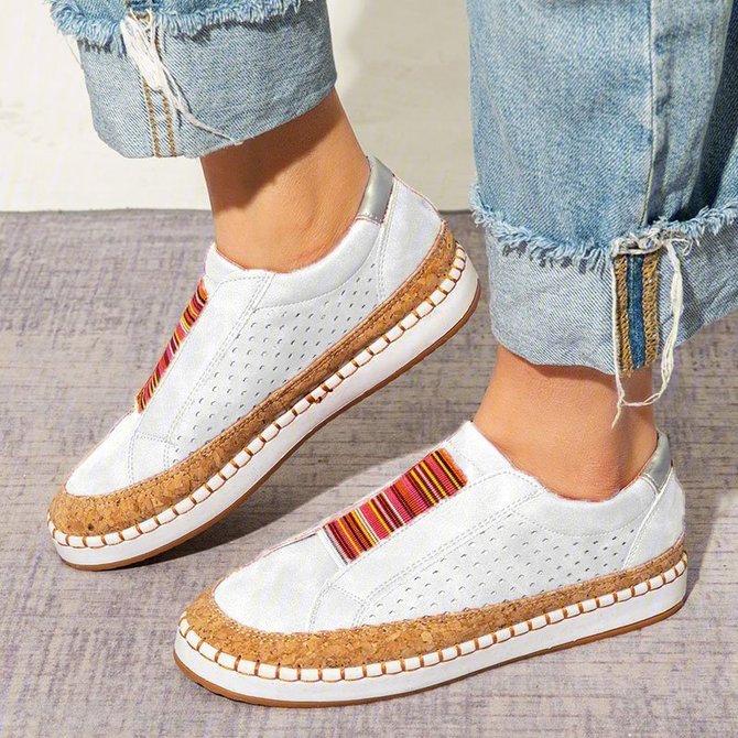 hollow out round toe casual sneakers