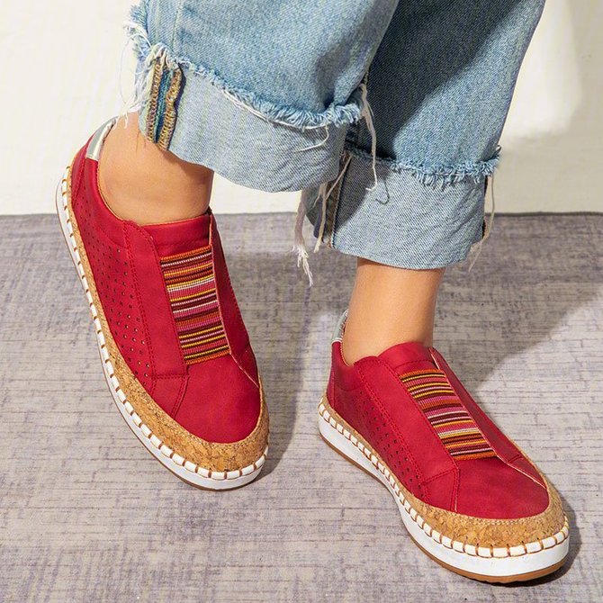 hollow out round toe casual sneakers