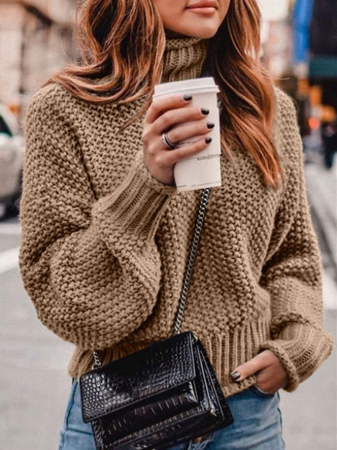 Latern Sleeve Turtleneck Sweater