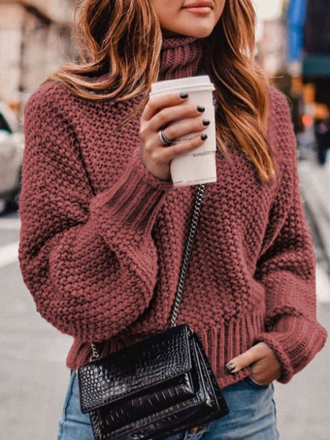 Latern Sleeve Turtleneck Sweater