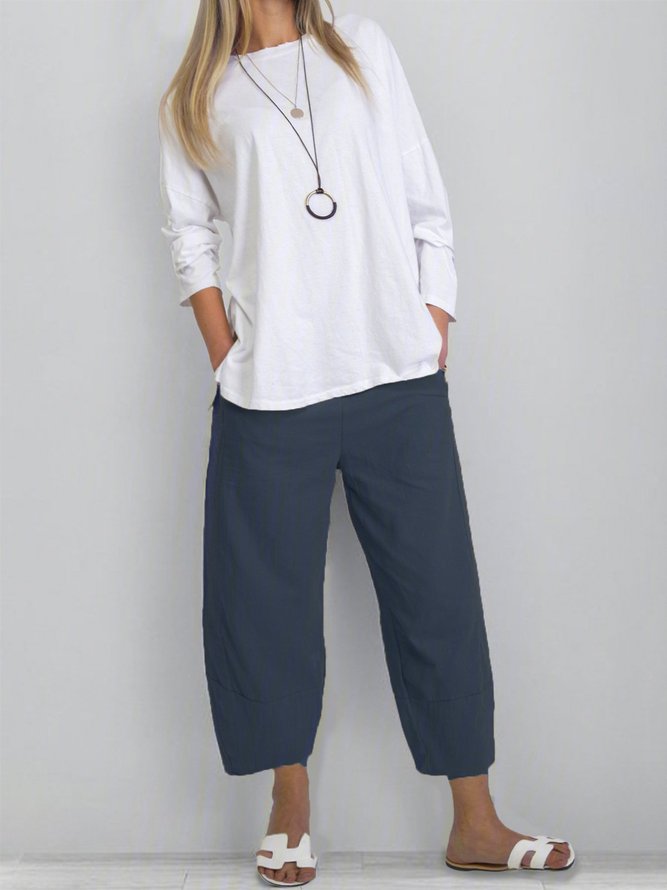 Women Cotton Pants Spring Summer Casual Pants