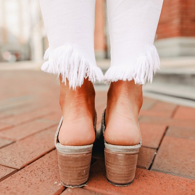 open toe mules flat