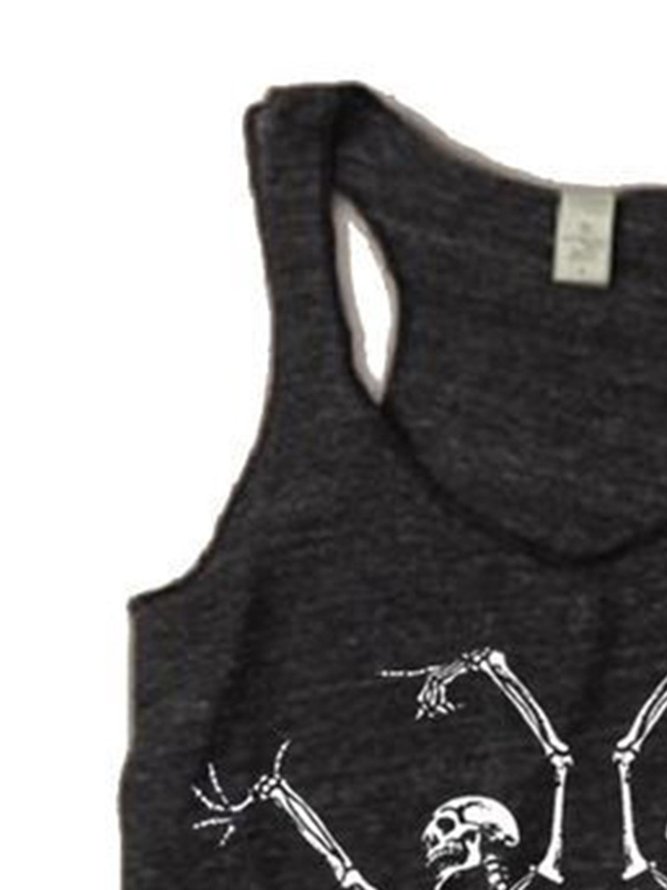 Black Cotton-Blend Sleeveless Shirts & Tops