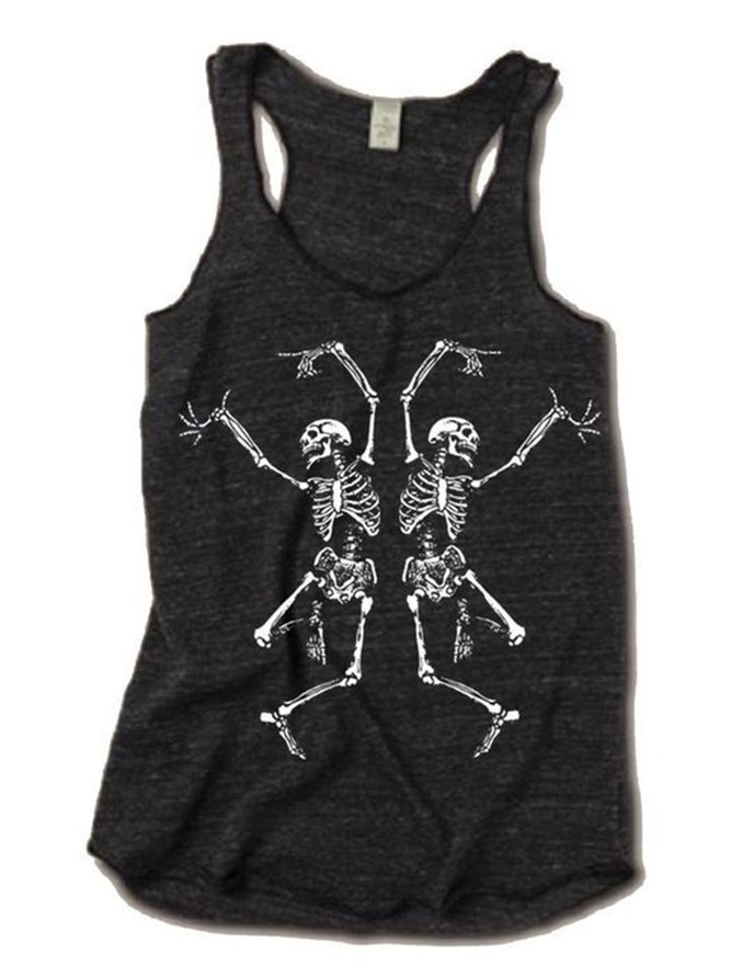 Black Cotton-Blend Sleeveless Shirts & Tops