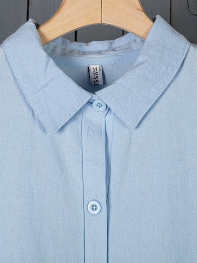 V Neck Women Summer Weaving Dress Shift Linen Weaving Dress