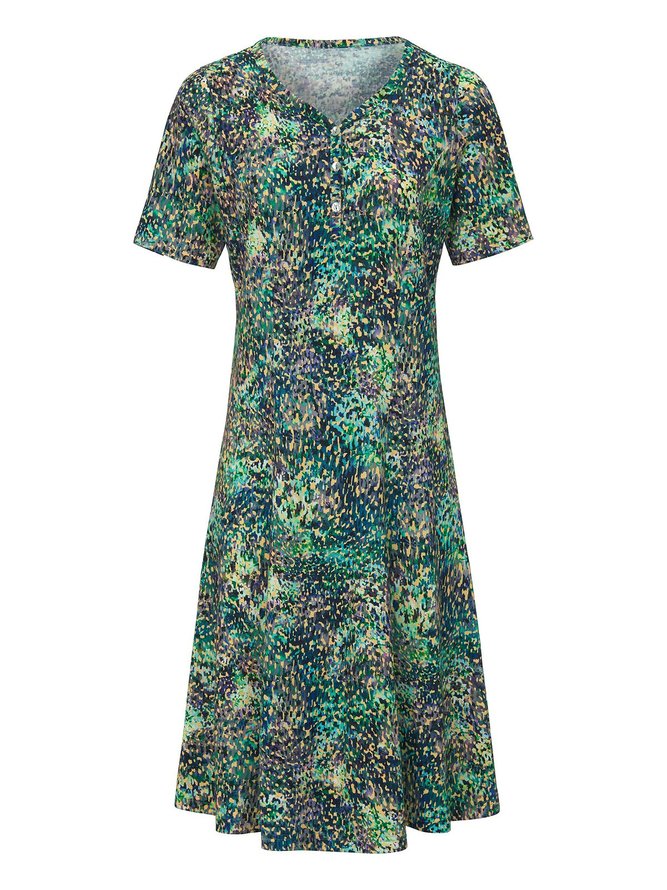 Summer Printed Midi Dress Women Plus Size Weaving Dress