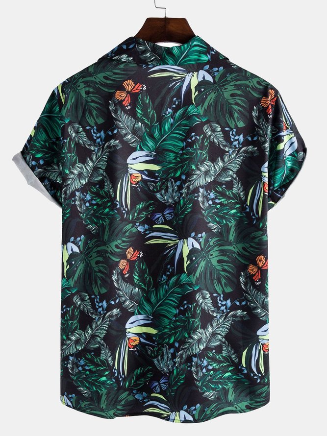 Leaves Printed Beach Shirts & Tops