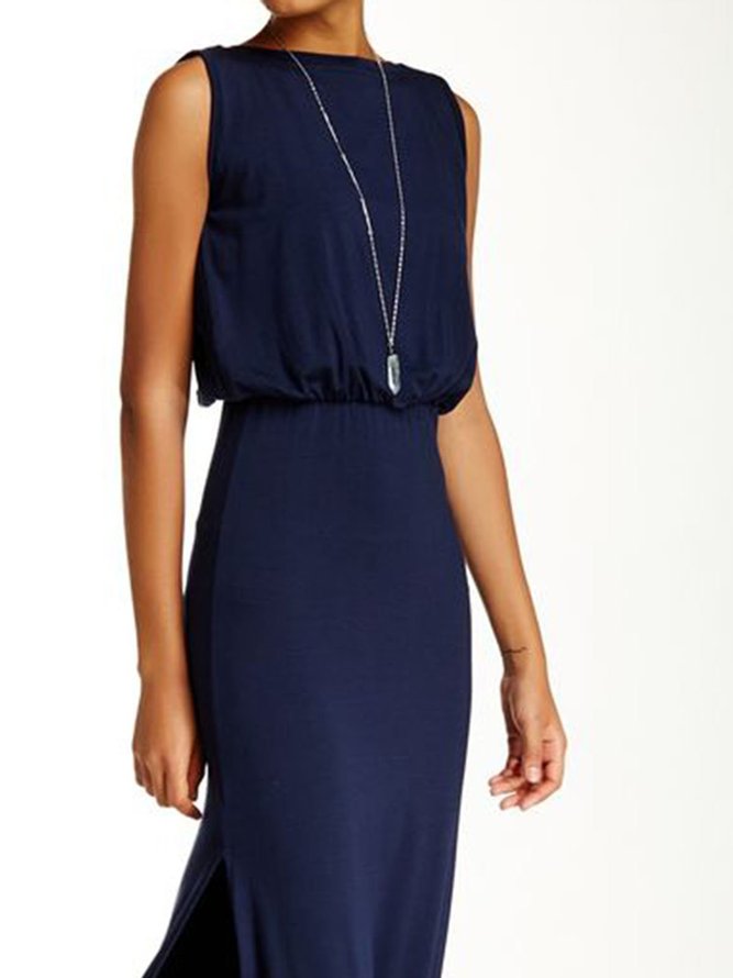 Vintage Plain Sleeveless Crew Neck Dresses | Dresses | Justfashionnow ...