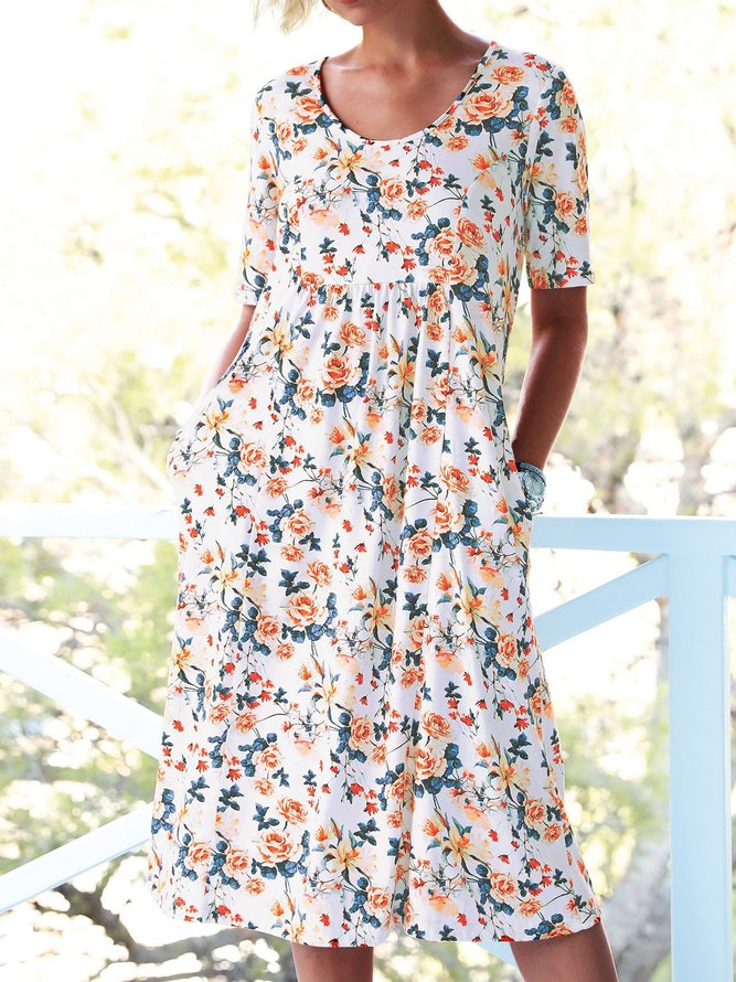 Women Floral Caftan Pockets Summer Dresses justfashionnow