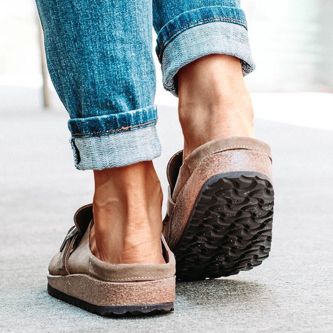 jellipops women casual comfy leather slip on sandals