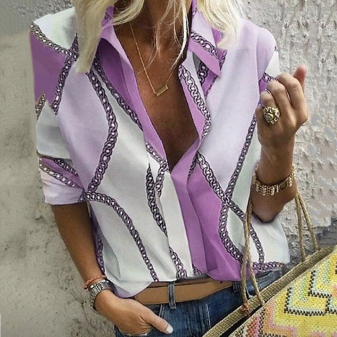 Long Sleeve Abstract Holiday Tops