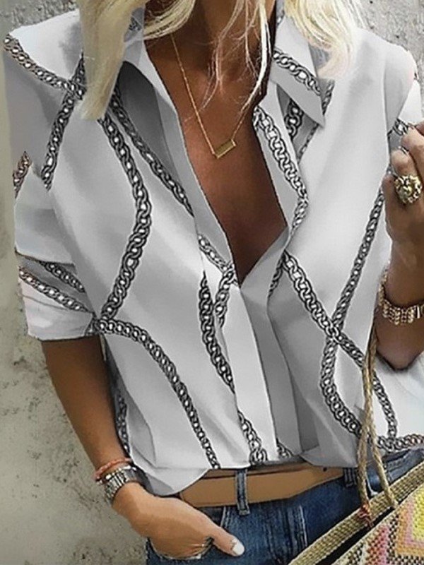 Long Sleeve Abstract Holiday Tops