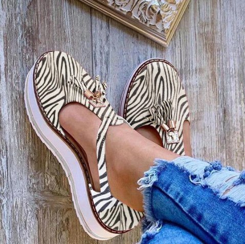 JFN  Pumps Flat heel Round combat Women Tassel