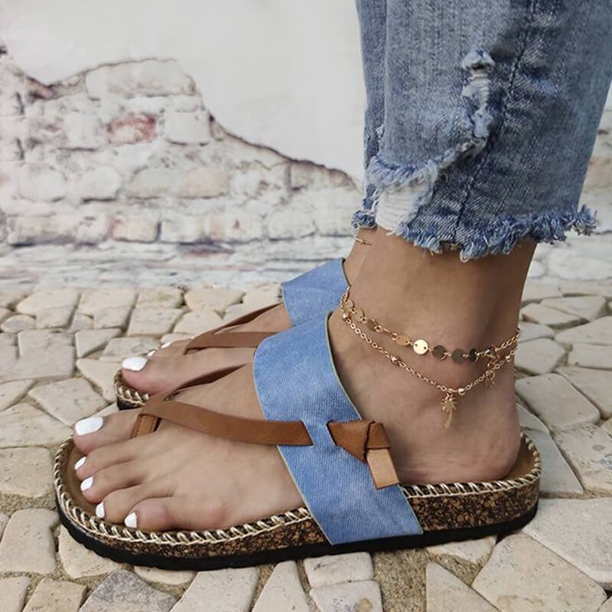 Women Casual Summer Daily Comfy Slip On Sandals
