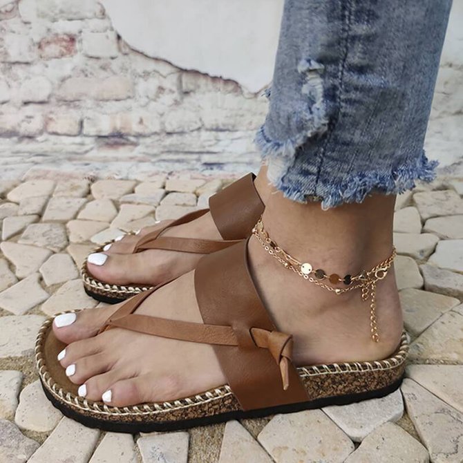 Women Casual Summer Daily Comfy Slip On Sandals