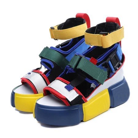 women athletic pu spring magic tape sandals