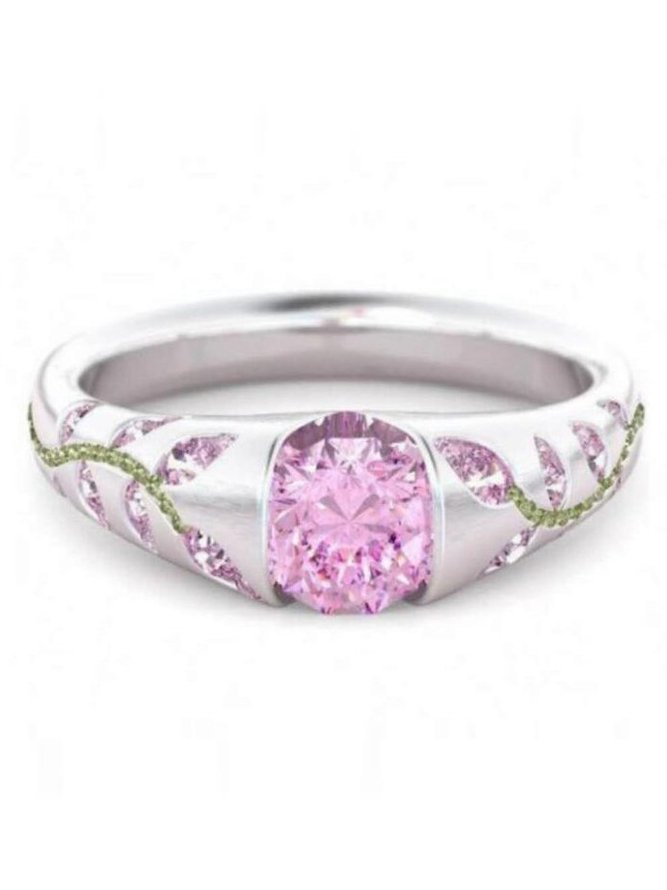 Leaves set with Gemstone Ring