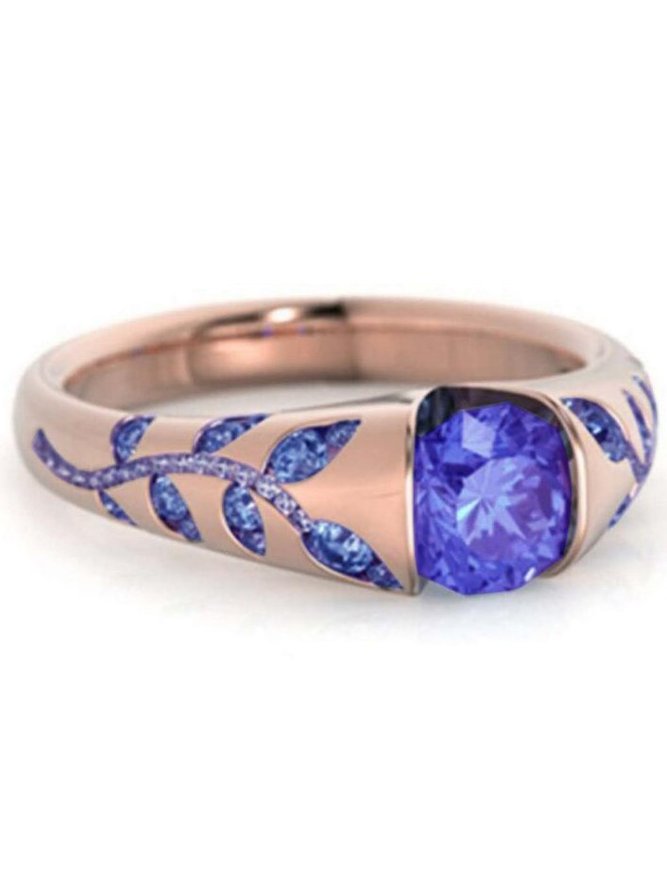 Leaves set with Gemstone Ring