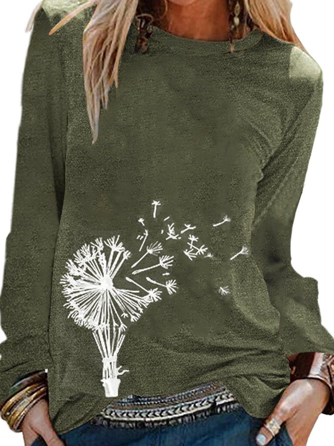 Floral Long Sleeve Casual T-shirt