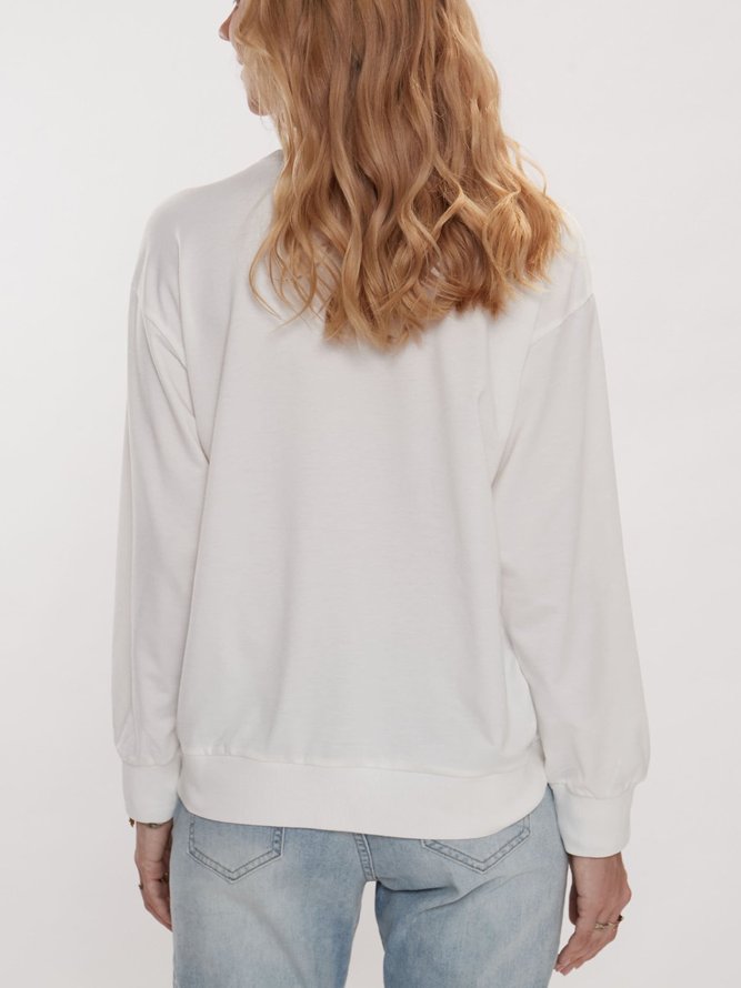 crew neck shift long sleeve sweater