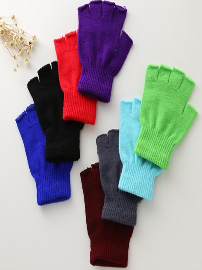 Vintage Cashmere fingerless knit half finger gloves