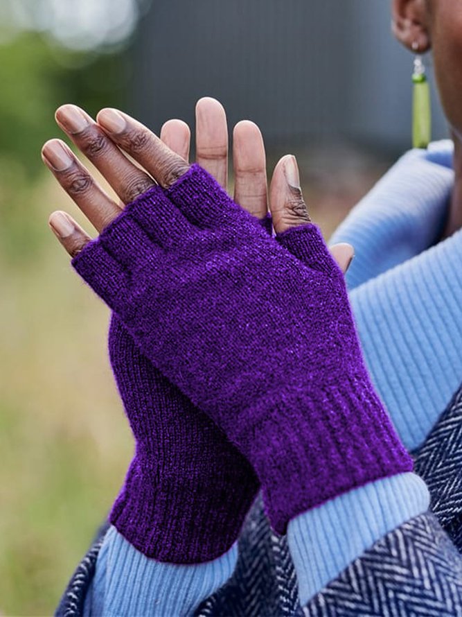 Vintage Cashmere fingerless knit half finger gloves