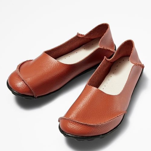 Slip On Leather Daily Casual Flats