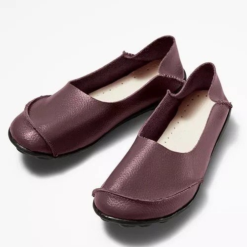 Slip On Leather Daily Casual Flats