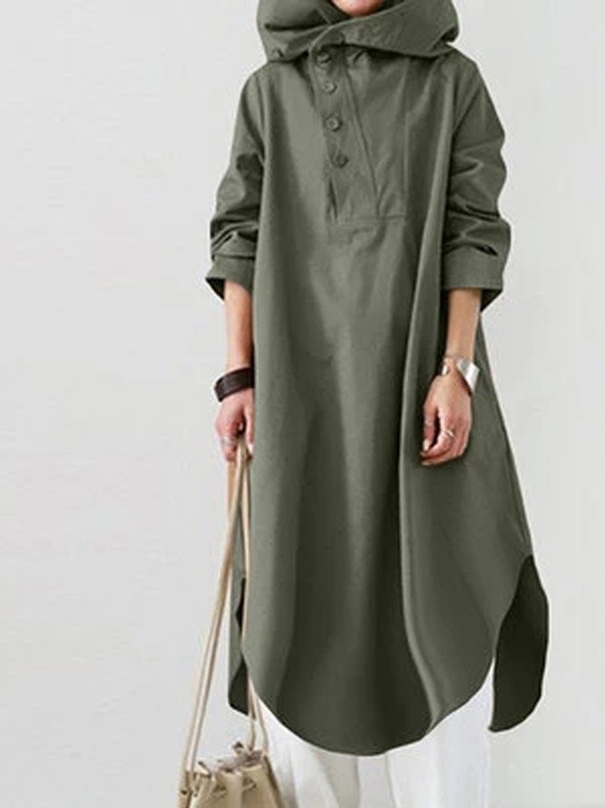 A-Line Long Sleeve Cotton Shirts & Tops