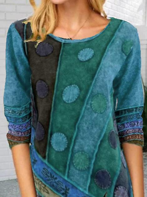 long sleeve abstract top