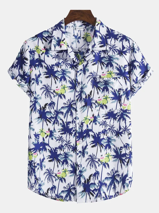 Men's Coconut Tree Shirt Collar Shirts | justfashionnow