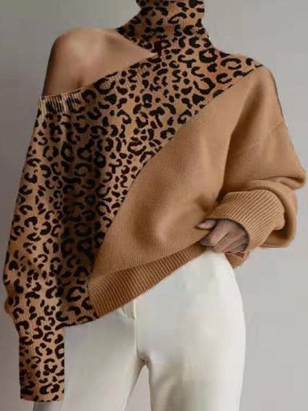 Long Sleeve Casual Cold Shoulder Sweater
