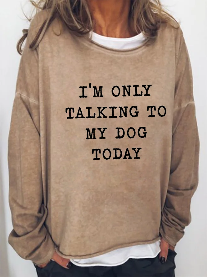 JFN Round Neck Letter Casual Sweatshirt
