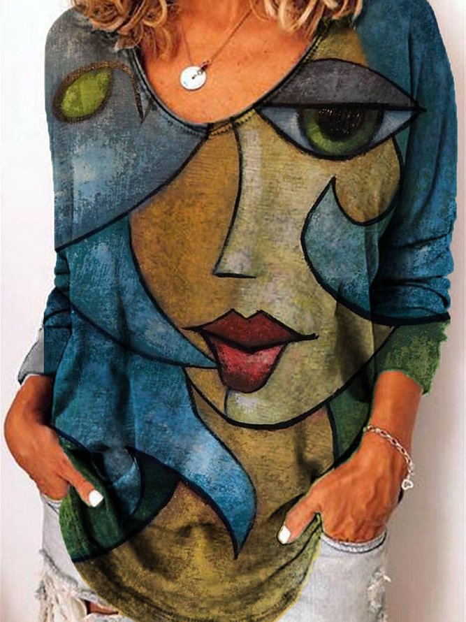 Casual Long Sleeve Shift Top