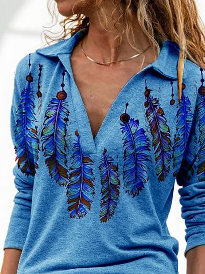 feather design t shirt