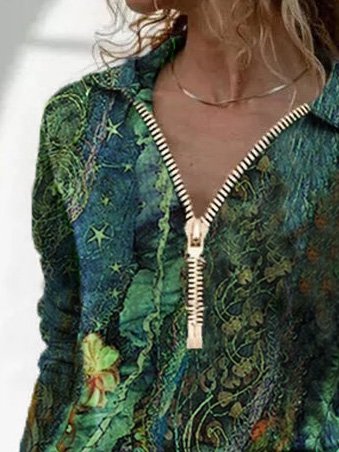 Vintage Ombre/tie-Dye Long Sleeve Top