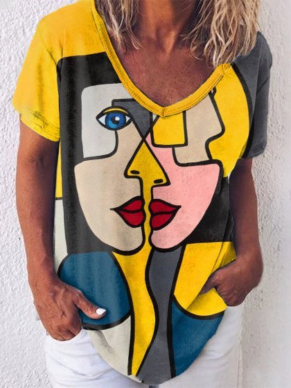 abstract print shirt women's