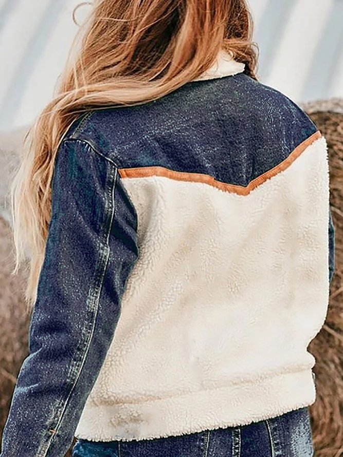 Long Sleeve Shirt Collar Shift Casual Jacket