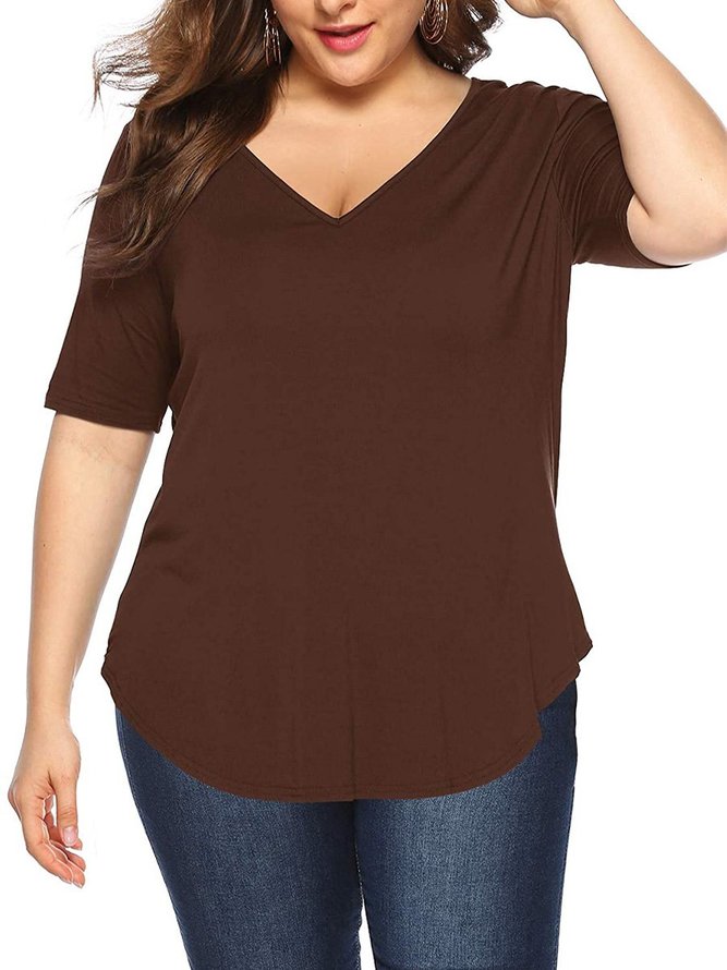 Cotton Short Sleeve Casual Tops