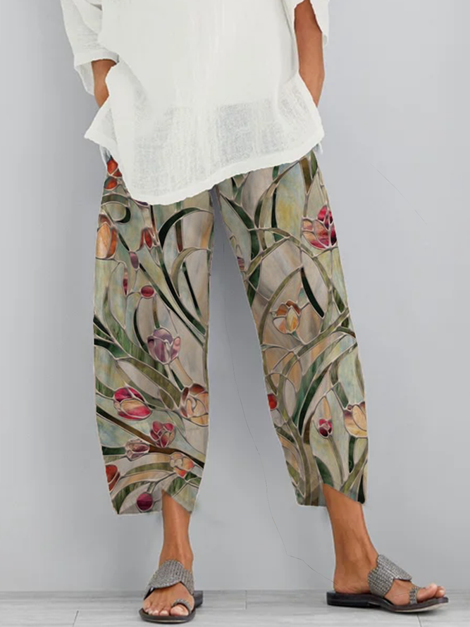 Floral FloralPrint Casual Pants justfashionnow