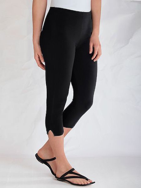Sheath Cotton Plain Leggings